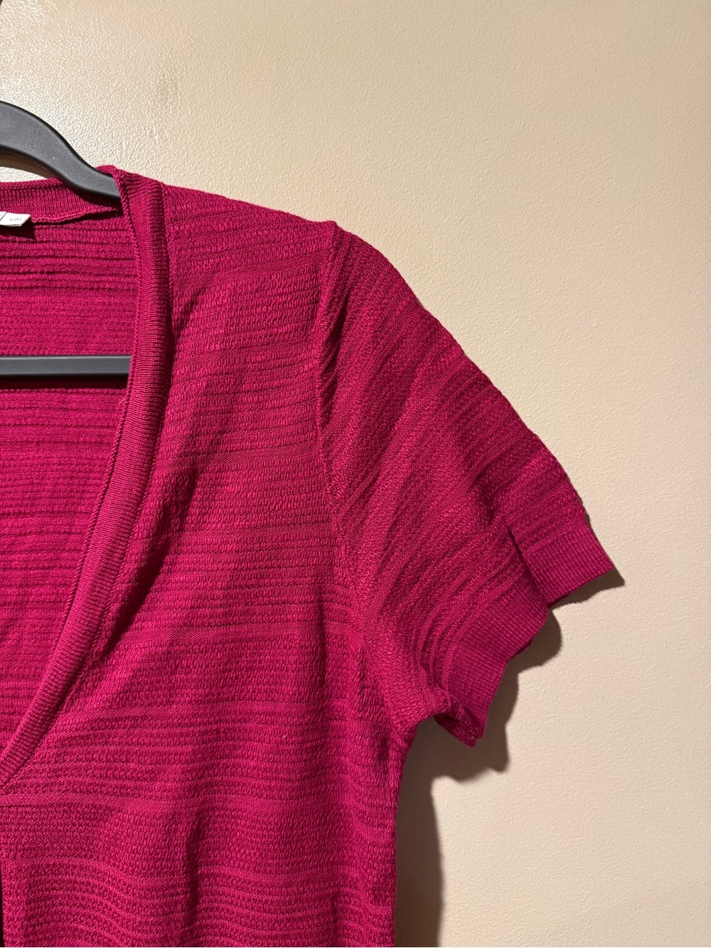 Ricki’s Raspberry Red Textured Knit Lightweight Cardigan - Picture 4 of 12